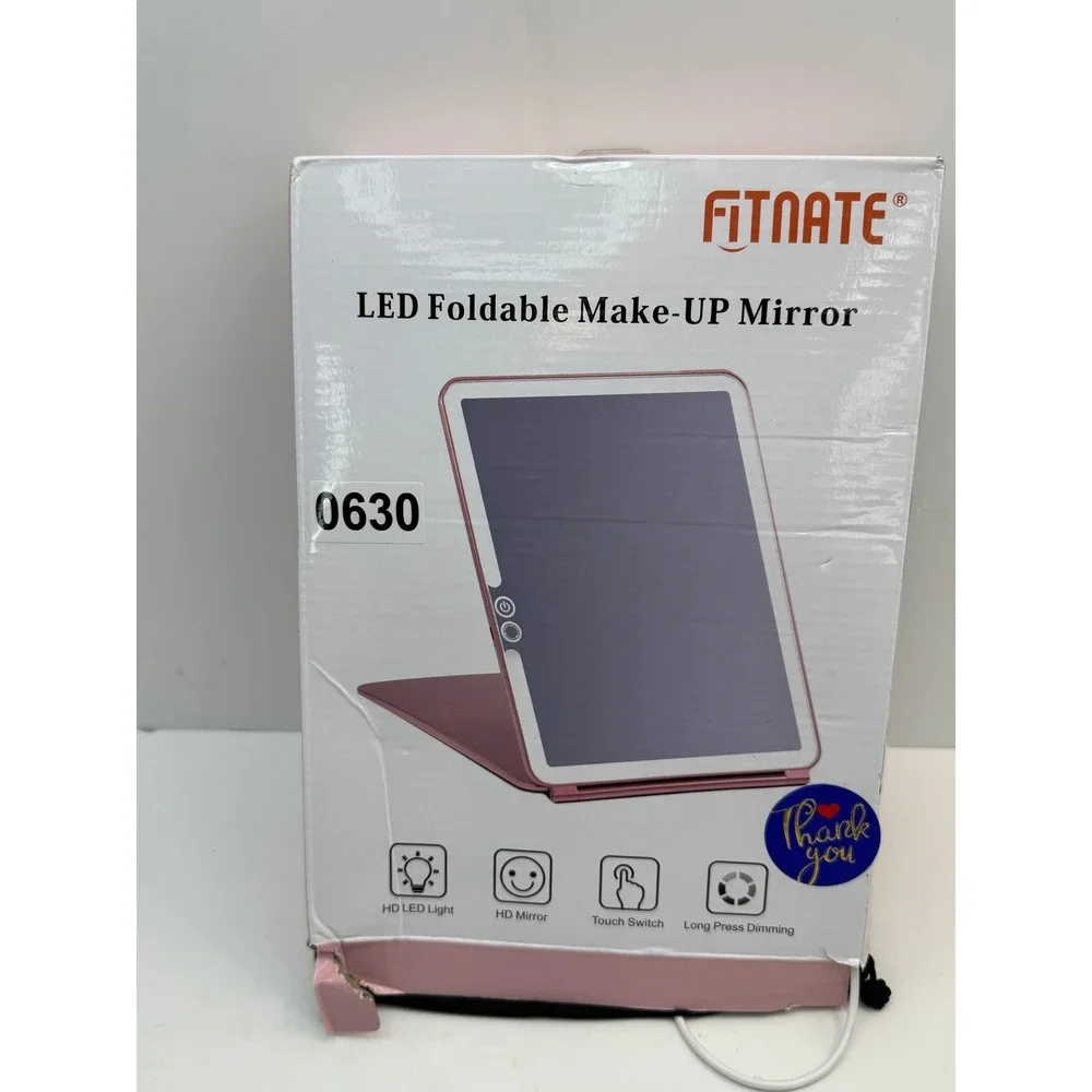 Fitnate LED Foldable Make-UP MirrorOS Rose Gold